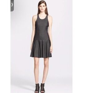 Rag & Bone‎ Gray Enigma Fit & Flare Dress Sleeveless Textured Career Party